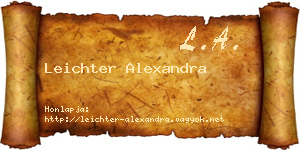 Leichter Alexandra névjegykártya